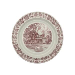 Wedgwood Monticello Plate Thomas Jefferson Home East Front Red Transferware 10"